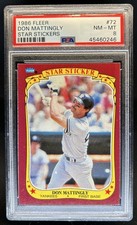 1986 Fleer Star Stickers Don Mattingly #72 Yankees PSA 8