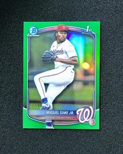 2025 Topps Bowman Chrome Miguel Sime Jr 1st #BDC-181 Green 37/99 Nationals DN43