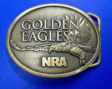 NRA Golden Eagles Vintage National Rifle Assn. 2nd Amendment Belt Buckle