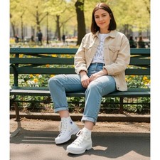 Converse Chuck Taylor All Star Lugged White High Top Platform Sneakers Womens 10