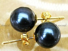 Perfect Genuine Natural Round Black Freshwate...