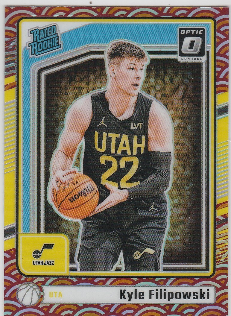 KYLE FILIPOWSKI 2024-25 Donruss Optic Photon Prizm Rated Rookie SSP #300 Jazz RC