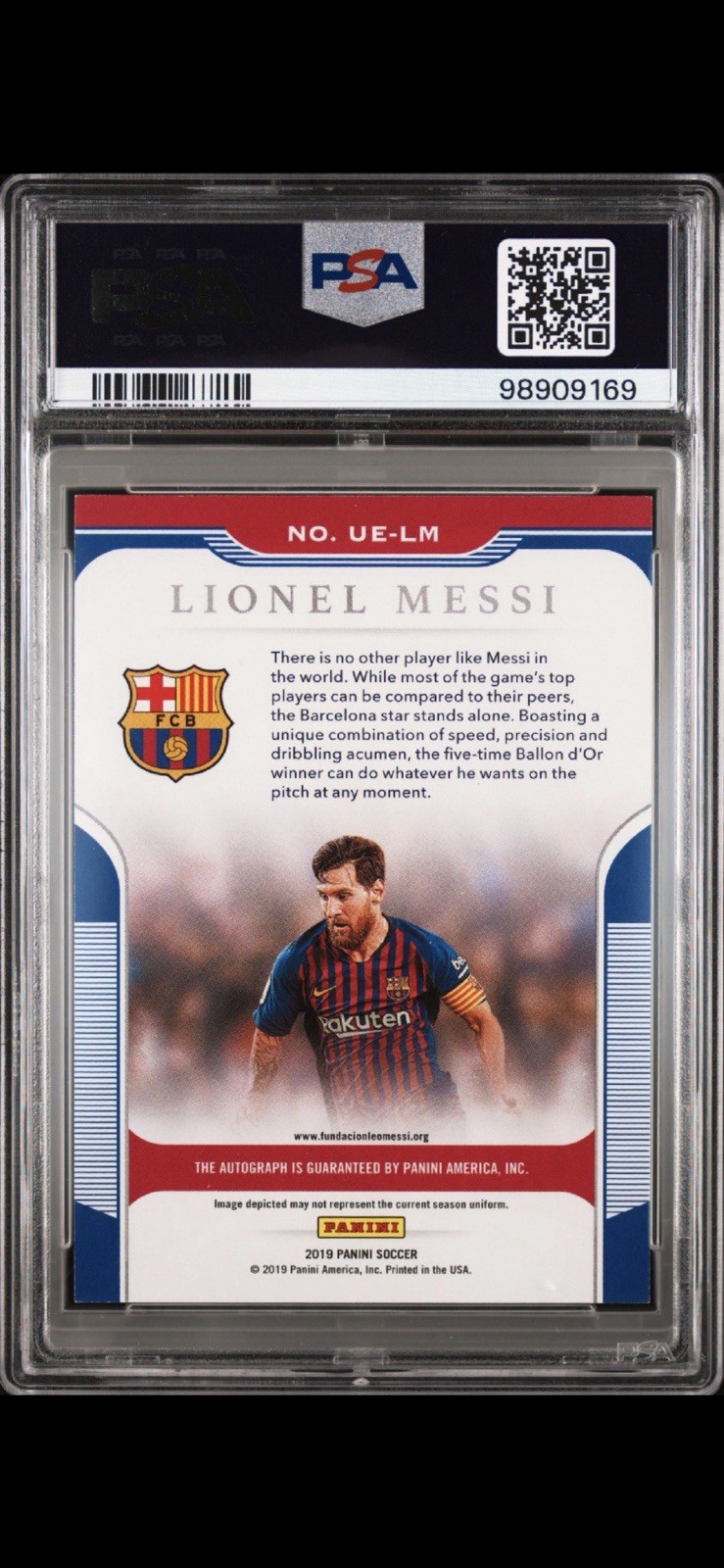 2022-23 Panini Chronicles - Upper Echelon Autographs Lionel Messi #UE-LM (AU) view 2