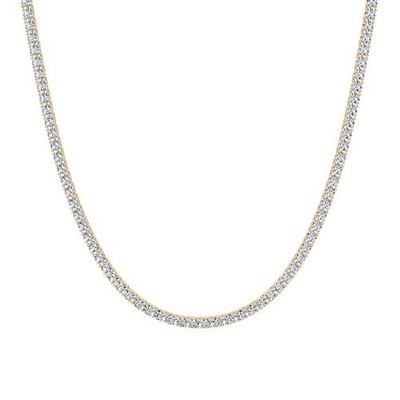 Lab Grown Diamond 20'' Inch Tennis Necklace D VS 18.00 Carat 14k Gold Plated