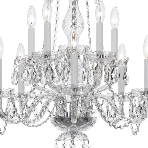 Crystorama Traditional Crystal 23" Polished Chrome 10-Light Chandelier - Picture 3 of 4