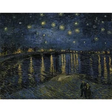 Starry Night over the Rhone - 40x50 Inch Rolled Canvas Wall Art Print