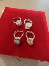 4 Handmade Crystal Rings See Descrip