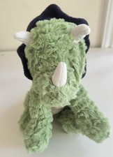 Carters Just One You Dinosaur Triceratops Plush Dark Green Blue Lovey 9