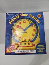 New Digital/Analog Educational Clock 12 HR. Learning Resources Blue LER 2996
