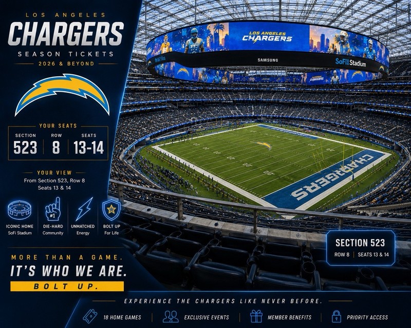 Los Angeles Chargers Season Tickets SoFi Stadium