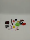 Vintage Barbie Doll Accessories Lot Record Player, Phone, Purse Vanity Set Shoes