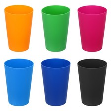 6Pcs Plastic Drinking Cups, 8.8oz Unbreakable Water Tumblers, Mix Color