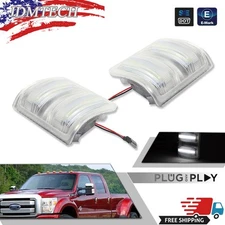 For 08-16 Ford F250 F350 F450 F550 Super Duty Clear White LED Side Mirror Lights