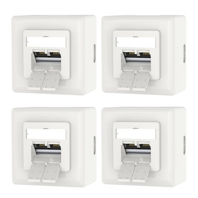 Vielseitige Netzwerkdose Cat6A, 10G RJ45 Dose, Weiß, 4er Pack, vom Vcelink