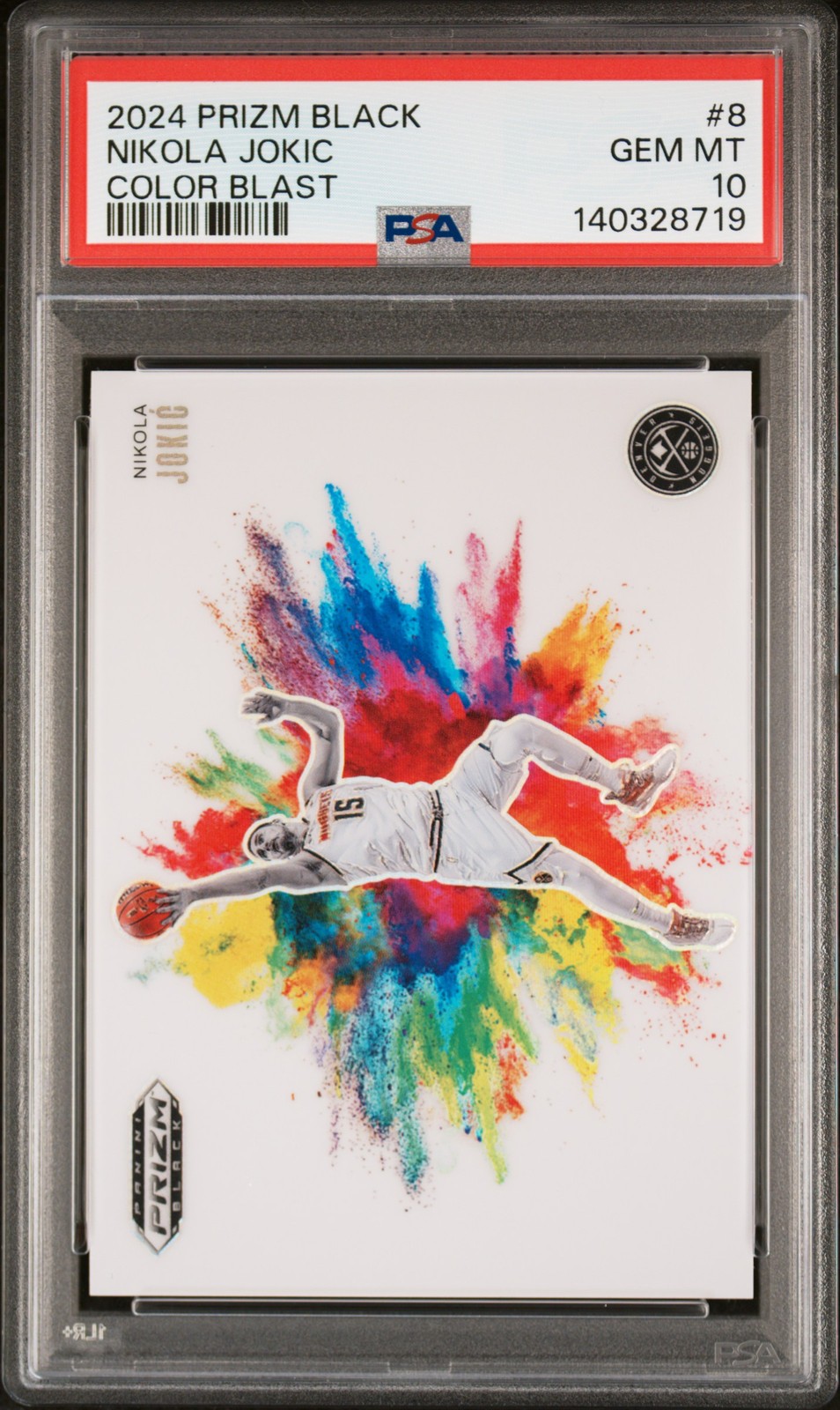 2024 PANINI PRIZM BLACK COLOR BLAST #8 NIKOLA JOKIC PSA 10