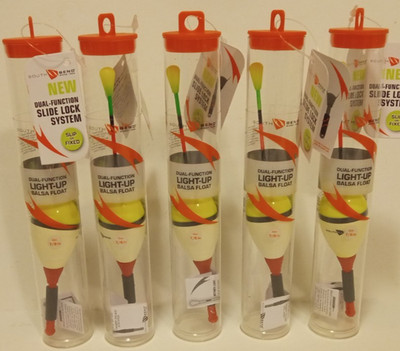 5-piece LOT  7/8'' Light Up Balsa pole slip Float Bobbers crappie night glow