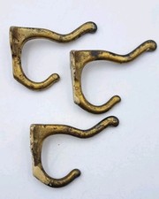Antique / Vintage Hooks Hat or Coat Bathroom Hook Cast Metal Hardware Lot Of 3