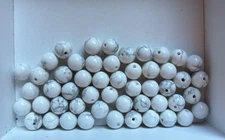 50pc Natural Round White Howlite Loose Beads 8mm C85