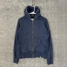 American Giant Men’S Navy Blue Made In Usa Zip Up Heavyweight Hoodie Small