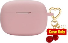 Protective Case for JBL Vibe Beam/JBL Vibe 200TWS with Cute Cherry Charm Keychai