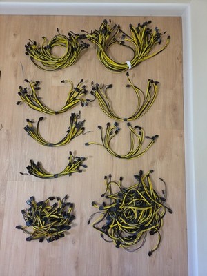 Lot of 6 pin to 8 (6+2) pin PCI-E Cables, Splitters and Extenders