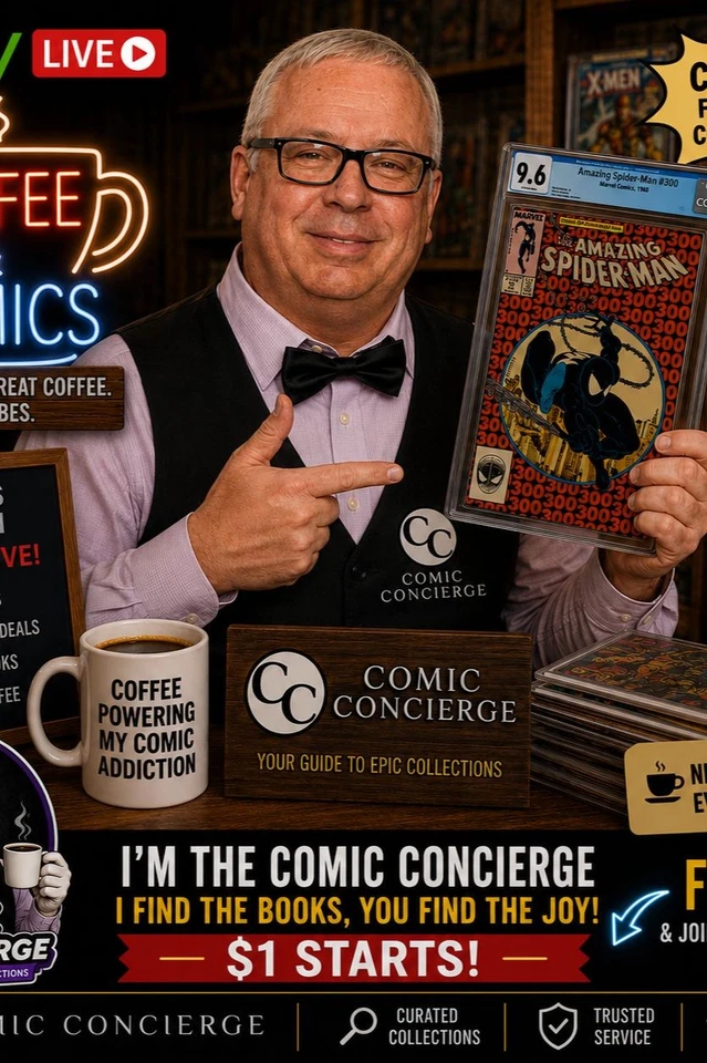 Coffee & Comics with The Comic Concierge, $1 & $2 Starts $9 Max Shipping!