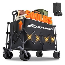 EchoSmile Collapsible Foldable Extended Wagon with 500lbs Weight Capacity, 30...