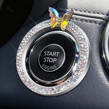 2PCS Bling Car Engine Start Stop Decoration Ring, Automotive Replacement Push...