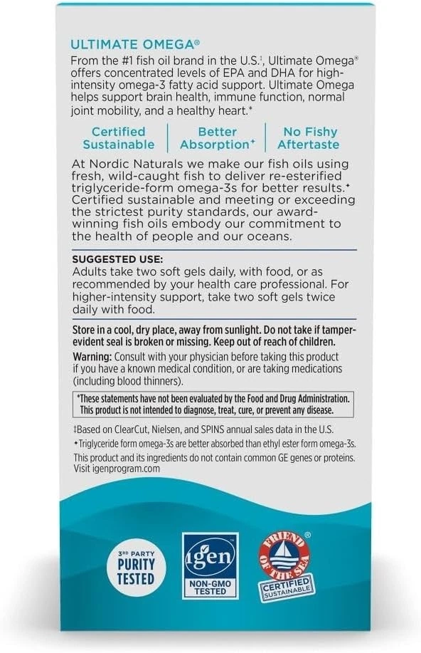 Nordic Naturals Ultimate Omega Lemon 1280mg Capsules - 120 Count - Image 4 of 4