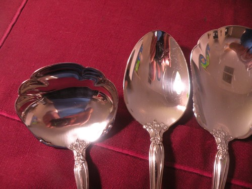 6 Serving Pieces Oneida Michelangelo Stainless Cube Mark Fork Ladle Sugar Spoon - Picture 2 of 7