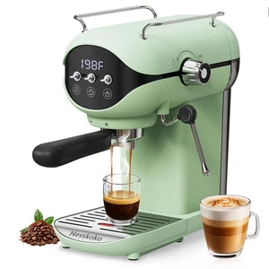 Nesskoko Espresso Machine with Steam Milk Frother Semi Automatic 20 Bar