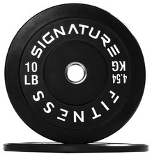 2" Olympic Bumper Plate Weight Plates with Steel Hub, 10LB, Pair, Black, Updated