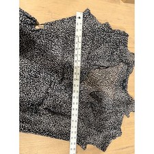 JBS Womens Black White Leopard Print Ruffle Wrap Midi Dress Size 16 Short Sleeve