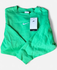 Nike Sportswear Women's Oversized Fleece Crewneck Pullover Sweatshirt Green L