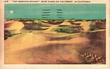 CALIFORNIA American Sahara Sand Dunes in the Desert CA c1938 Postcard