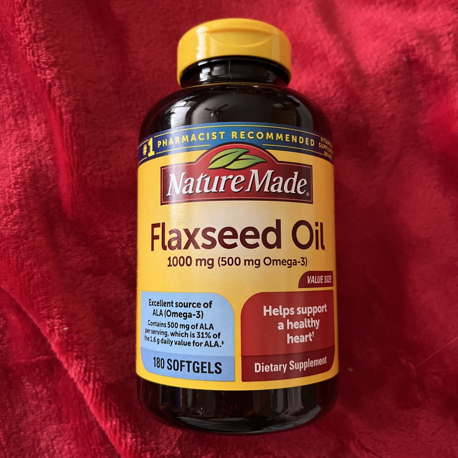 1000mg 180 Softgels 500mg Omega-3 2/2028 Damaged Bottle