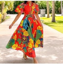 Christopher John Rogers X Target Maxi Floral Puff Sleeve Shirtdress Size 0