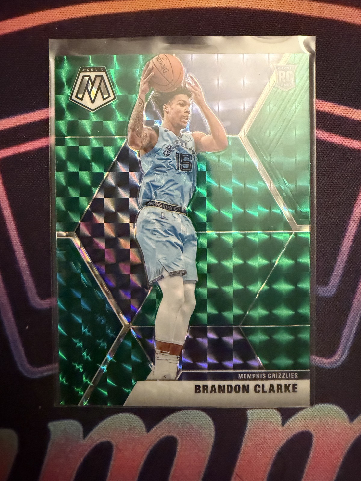 2019-20 Panini Mosaic - Rookies Brandon Clarke #207 Green Prizm (RC) Grizzlies