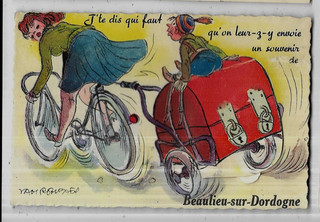 BEAULIEU sur DORDOGNE (19) Signed Bike System Card Trailer Leaflet 10 Views