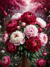 BYGFHLYW Diamond Art Painting Kits for Adults, Sea of Flowers 5D Diamond Paintin