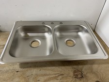 Elkay GE233213 Dayton 33" Drop In Double Basin Stainless Steel Kitchen Sink READ