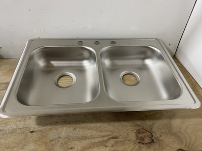 Elkay GE233213 Dayton 33'' Drop In Double Basin Stainless Steel Kitchen Sink*READ
