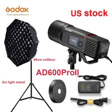 Godox AD600Pro ii Outdoor Flash AD600PRO upgrade 65cm softbox Grid 2m tripod US