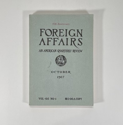 FOREIGN AFFAIRS Magazine 45th Anniversary VOL 46 No. 1, Kennan Nixon Schlesinger