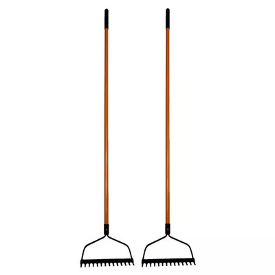 Ashman 48 In. Handle Length, Bow Rake, Fiberglass Rubber Grip Handle, Heavy-Duty