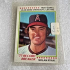 1978 Topps Baseball Card #6 Nolan Ryan Record Breaker