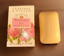 Vintage Crabtree Evelyn Rosewater Soap with Cold Cream-3.5 Oz-New/DC