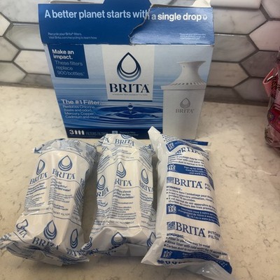 BRITA Water Pitcher Replacement Filters 3 PACK White NEW Sealed Fast Shipping