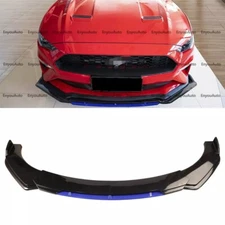 For Ford Mustang Universal Front Bumper Lip Spoiler Splitter Gloss Black Blue
