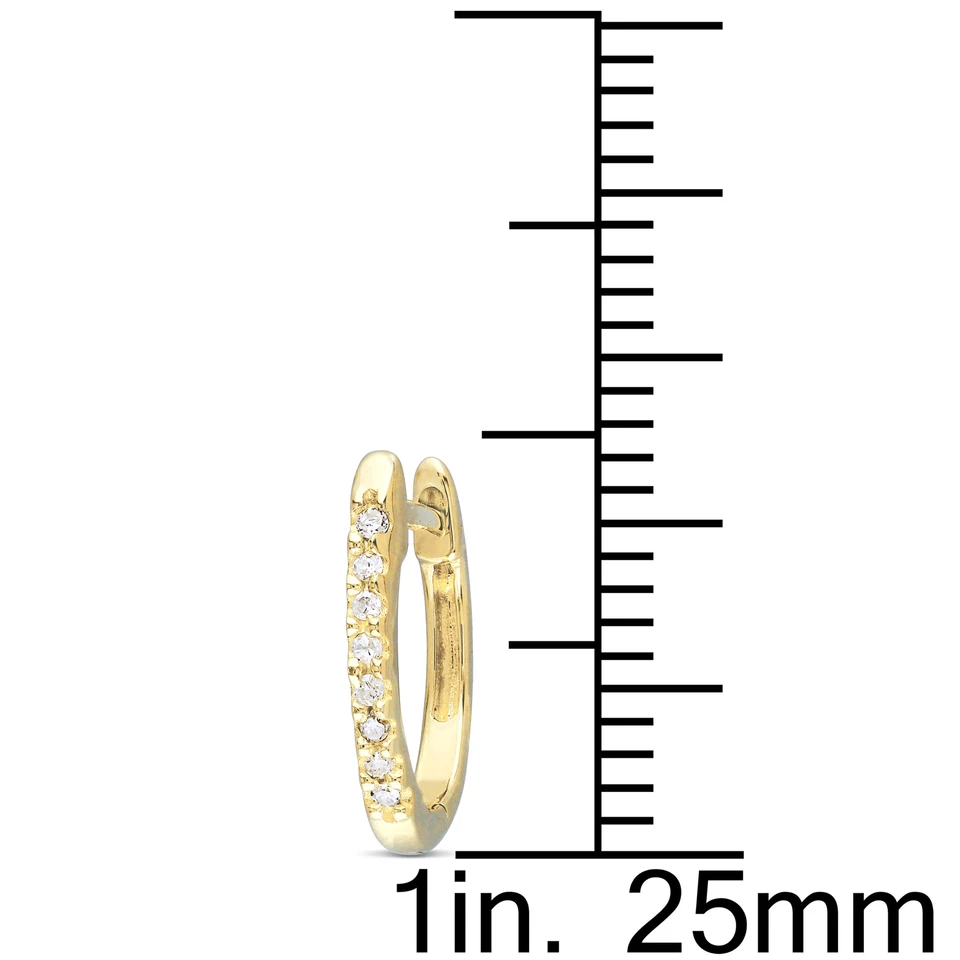 Amour 10k Yellow Gold 1/10CT TDW Diamond Cuff Earrings - Image 2 of 4